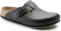 Lookbook Birkenstock 皮革 簡約舒適搭扣 包頭拖鞋 男女同款 黑色