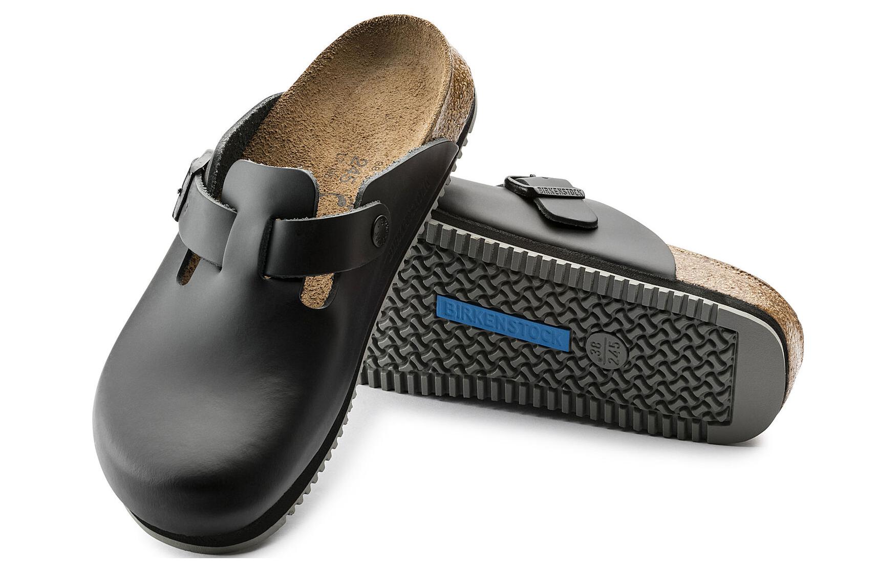 Details for Birkenstock 皮革 簡約舒適搭扣 包頭拖鞋 男女同款 黑色