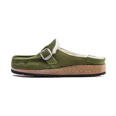 Birkenstock Buckley Shearling Suede Leather 'Mountain View Green'