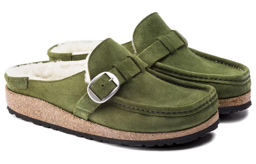 Shop Birkenstock Buckley Shearling Ante Cuero 'Mountain View Green' 1021101