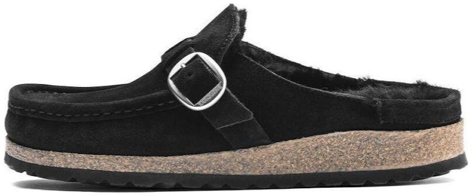 Birkenstock Buckley Shearling Suede Leather Narrow Fit Sandals 'Black' 1018126 Buy Birkenstock Buckley Shearling Suede Leather Narrow Fit Sandals 'Black' 1018126