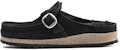 Birkenstock Buckley Shearling Kulit Suede Fit Sempit Sandal 'Hitam' 1018126