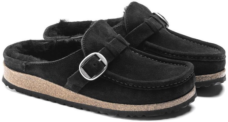 Birkenstock Buckley Shearling Suede Leather Narrow Fit Sandals 'Black' 1018126 Lookbook Birkenstock Buckley Shearling Suede Leather Narrow Fit Sandals 'Black' 1018126