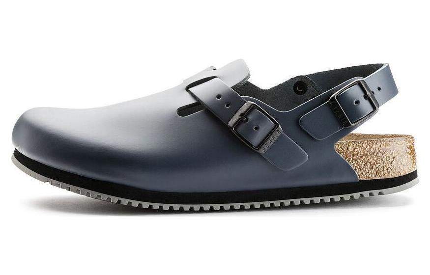 Birkenstock Comfort Leather Round Toe Buckle Sandals 'Blue Narrow Edition' 0061156