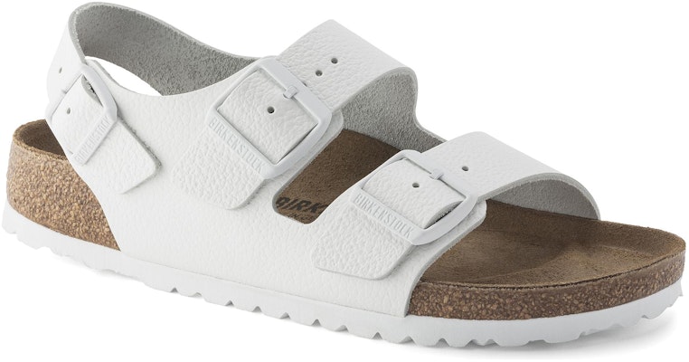 Birkenstock Comfort Leather Round Toe Sandals 'Classic Buckle White' 1024988 Order Birkenstock Comfort Leather Round Toe Sandals 'Classic Buckle White' 1024988