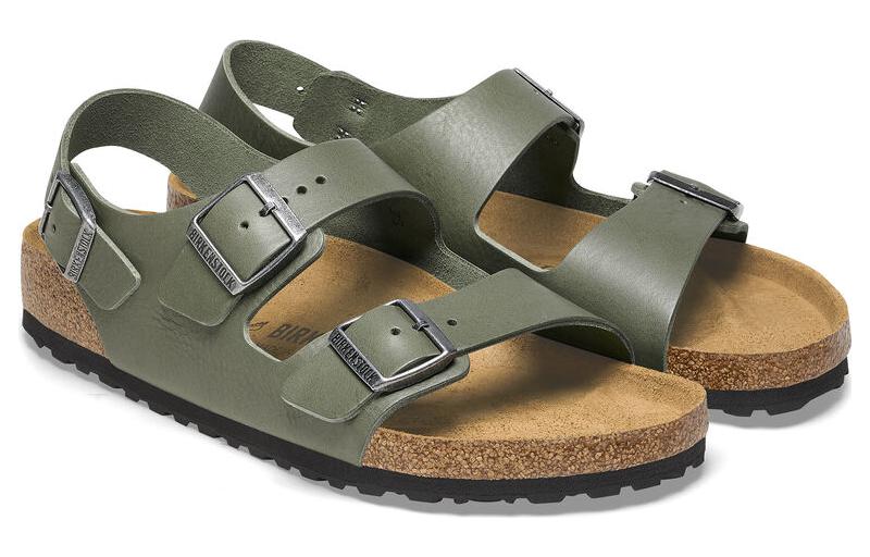 Birkenstock CMFT Leather Round Toe Sandals 'Dark Green Buckle' 圖 3