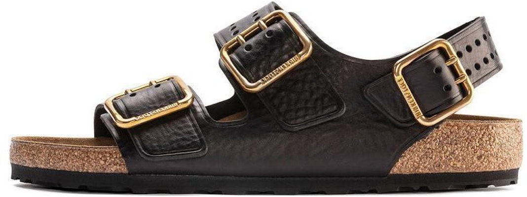 Birkenstock Comfort Leather Round Toe Thick Sole Sandal 'Black Regular Edition' 1023622 Buy Birkenstock Comfort Leather Round Toe Thick Sole Sandal 'Black Regular Edition' 1023622