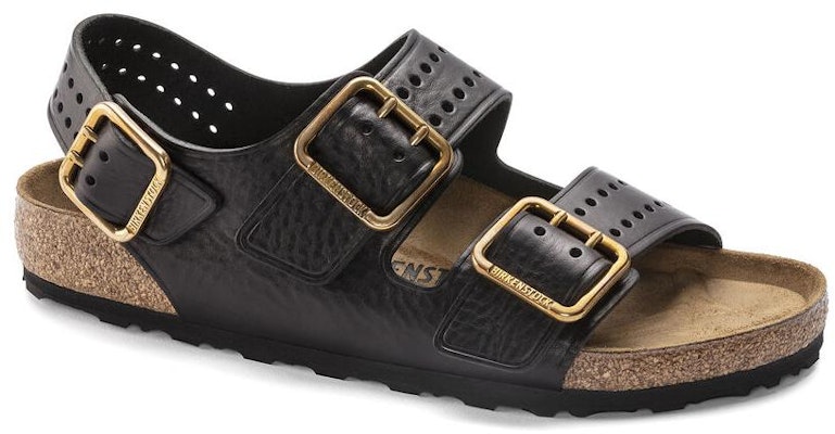 Birkenstock Comfort Leather Round Toe Thick Sole Sandal 'Black Regular Edition' 1023622 Order Birkenstock Comfort Leather Round Toe Thick Sole Sandal 'Black Regular Edition' 1023622