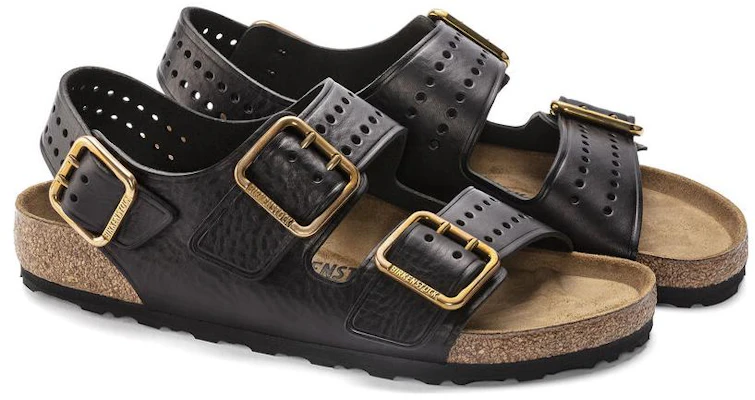 Birkenstock Comfort Leather Round Toe Thick Sole Sandal 'Black Regular Edition' 1023622 Lookbook Birkenstock Comfort Leather Round Toe Thick Sole Sandal 'Black Regular Edition' 1023622