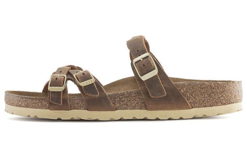 Birkenstock Franca Braided Natural Leather Oiled Narrow Fit Sandals 'Cognac' 1024135