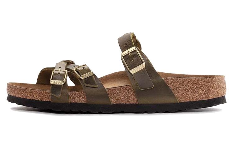Buy Sandalias Birkenstock Franca Cuero Aceitado Talla Estrecha 'Verde Oliva' 1024059