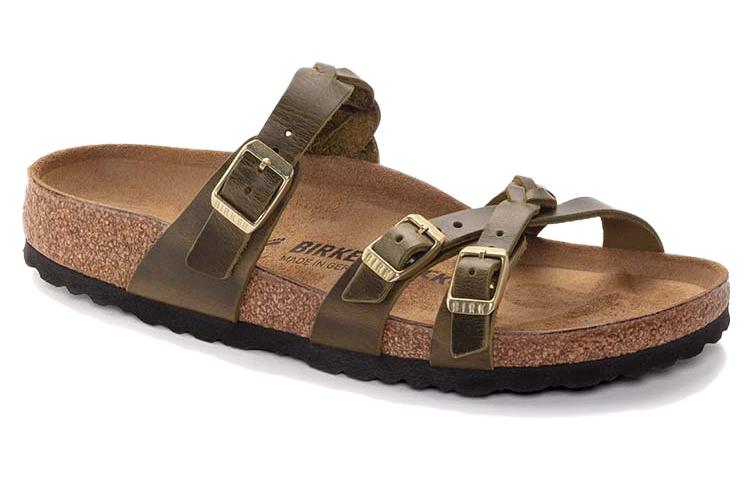 Order Sandalias Birkenstock Franca Cuero Aceitado Talla Estrecha 'Verde Oliva' 1024059