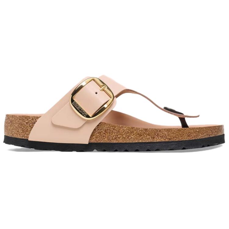 Birkenstock Gizeh Big Buckle Natural Leather Patent Narrow Fit Sandals 'High Shine New Beige' 圖 2