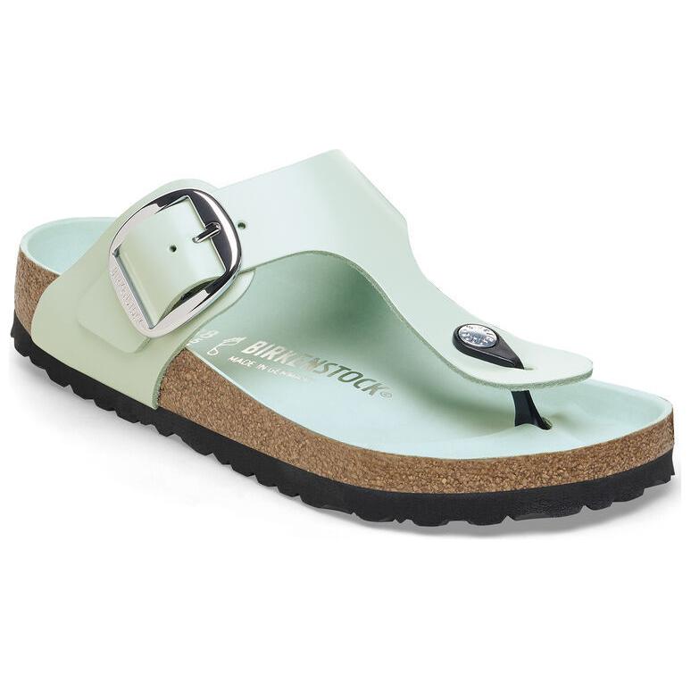 Birkenstock Gizeh Big Buckle Natural Leather Patent Narrow Fit Sandals 'High Shine Surf Green' 圖 2