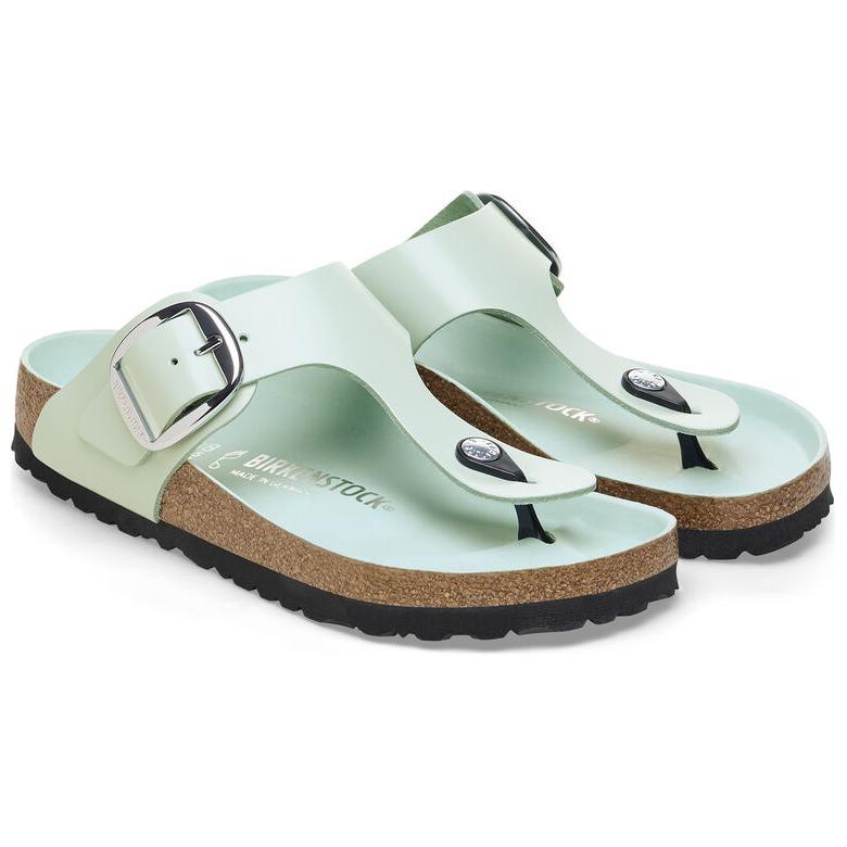 Birkenstock Gizeh Big Buckle Natural Leather Patent Narrow Fit Sandals 'High Shine Surf Green' 圖 3