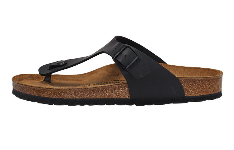 Buy Birkenstock 軟木牛皮潮流時尚平底涼拖鞋 男女同款 黑色
