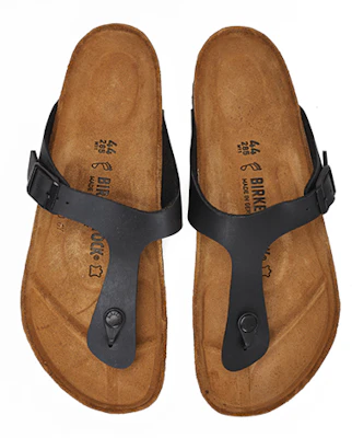 Birkenstock 軟木牛皮潮流時尚平底涼拖鞋 男女同款 黑色 Shop Birkenstock 軟木牛皮潮流時尚平底涼拖鞋 男女同款 黑色