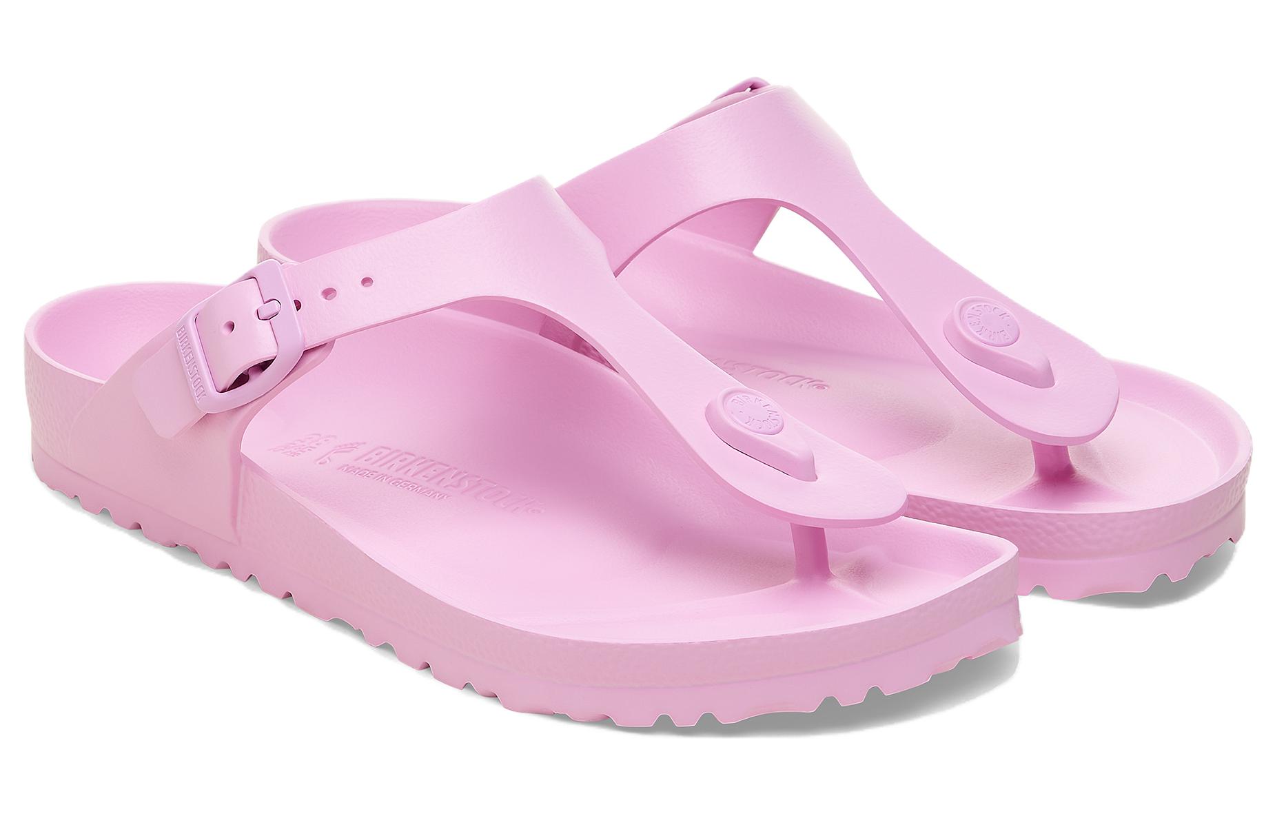 Lookbook Birkenstock EVA 舒適圓頭百搭軟底黏扣 人字拖鞋 男女款 粉紅色