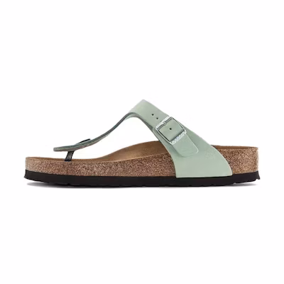 Birkenstock Gizeh Soft Footbed Nubuk Leather Narrow Fit Sandals 'Matcha'