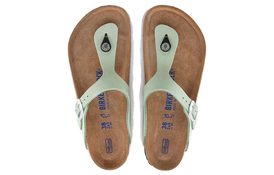 Birkenstock Gizeh Soft Footbed Nubuk Leather Narrow Fit Sandals 'Matcha' 圖 2
