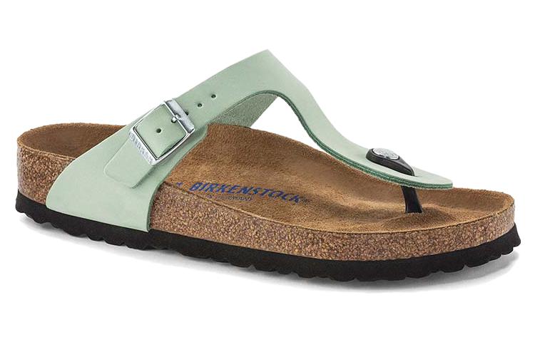 Birkenstock Gizeh Soft Footbed Nubuk Leather Narrow Fit Sandals 'Matcha' 圖 3