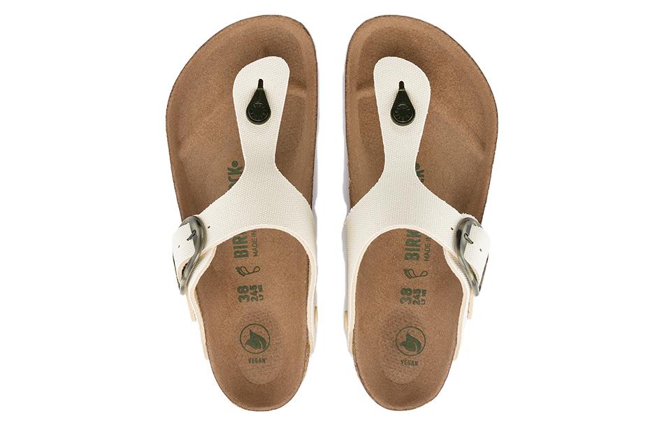 Birkenstock Gizeh Vegan Big Buckle Textile Narrow Fit Sandals 'Eggshell' 圖 4