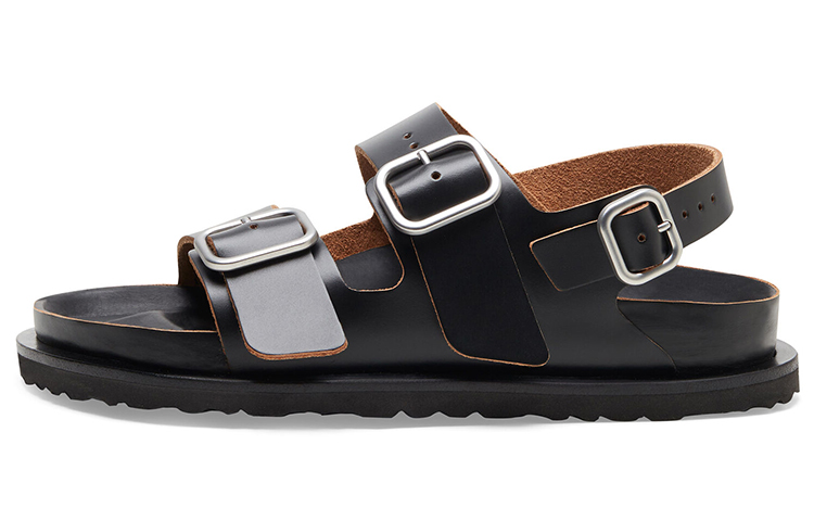 Buy Jil Sander x Birkenstock Milano系列 聯名款 一字式扣帶 雙扣運動涼鞋 黑色