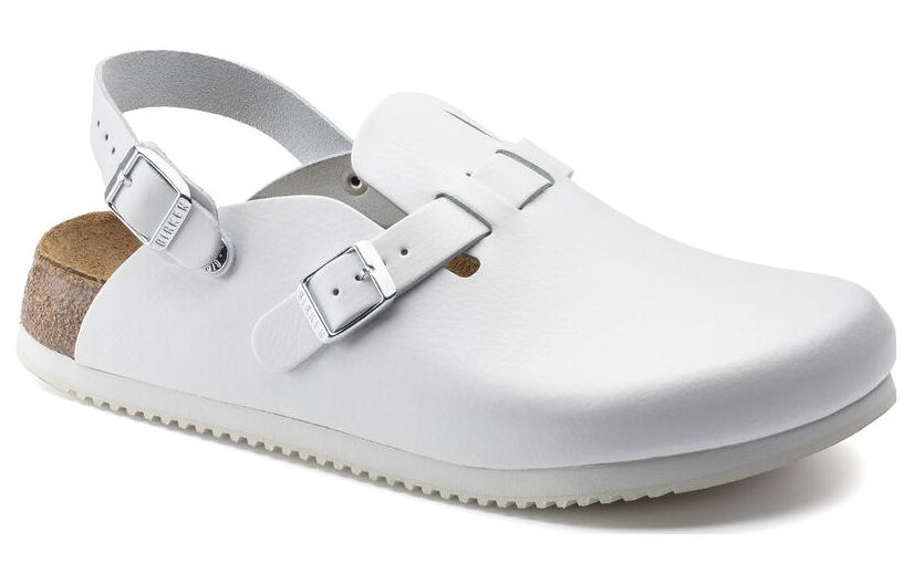 Order 勃肯 皮革 百搭舒適 時尚涼拖 男女同款 白色