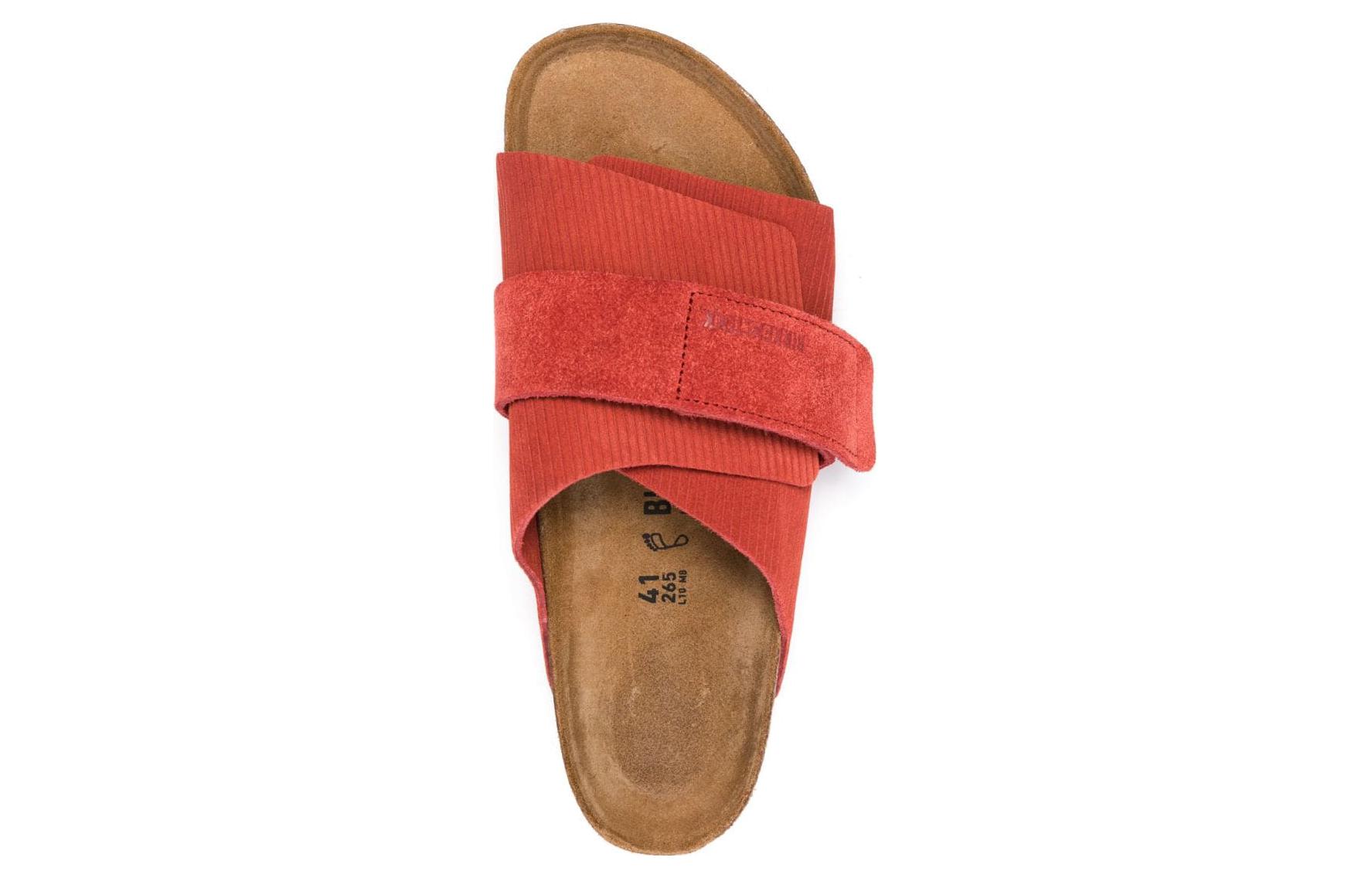 Birkenstock Kyoto Suede Embossed Corduroy Sienna 'Red' 圖 3