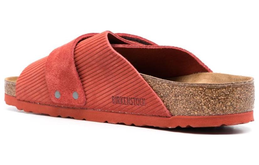 Birkenstock Kyoto Suede Embossed Corduroy Sienna 'Red' 圖 4