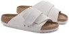 Sandal Birkenstock Kyoto Kulit Nubuck-Suede Fit Sempit 'Antique White' 1024526