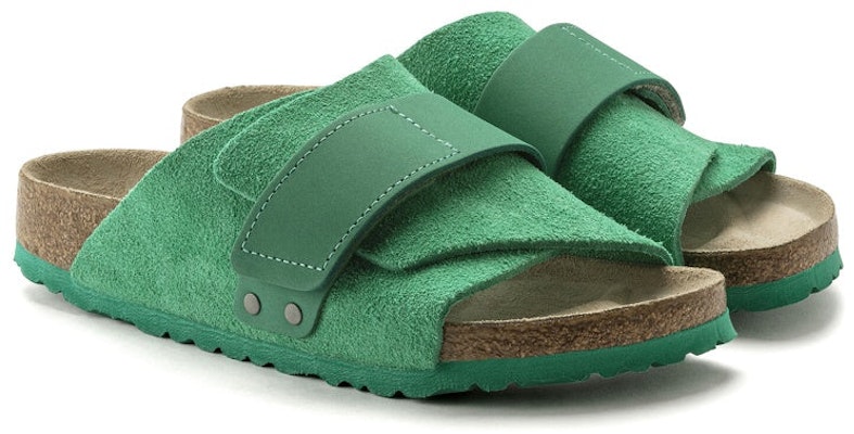 Birkenstock 牛反絨 單扣軟木 時尚涼拖 男女同款 綠色 窄版 Order Birkenstock 牛反絨 單扣軟木 時尚涼拖 男女同款 綠色 窄版