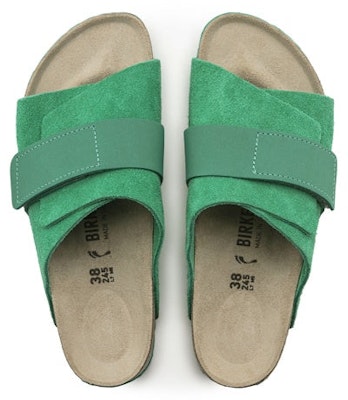 Birkenstock 牛反絨 單扣軟木 時尚涼拖 男女同款 綠色 窄版 Shop Birkenstock 牛反絨 單扣軟木 時尚涼拖 男女同款 綠色 窄版