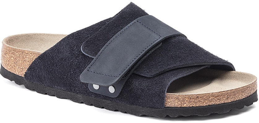 Birkenstock 京都 牛皮絨面革單扣 時尚涼拖 男女同款 藍色 窄版 Lookbook Birkenstock 京都 牛皮絨面革單扣 時尚涼拖 男女同款 藍色 窄版