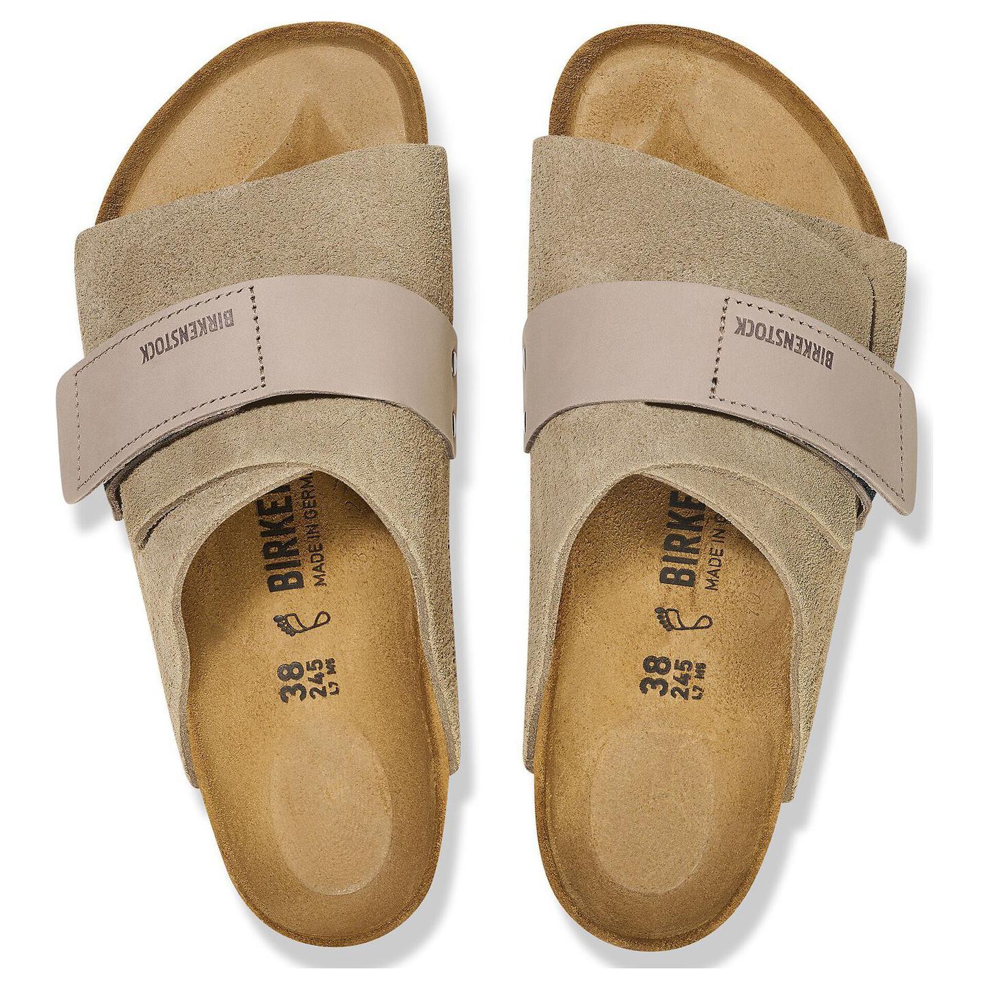 Details for Birkenstock Kyoto Nubuck Suede Taupe Kasut Lelaki Wanita 1015572/1015573