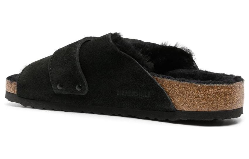 Shop Birkenstock Kyoto Shearling Suede Hitam 1023177/1023229