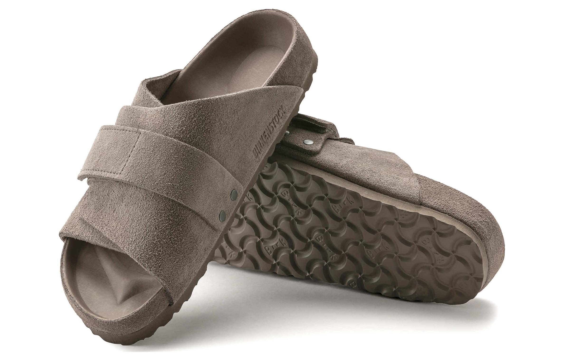 Shop Birkenstock Kyoto Suede Abu Taupe 1022316/1022329