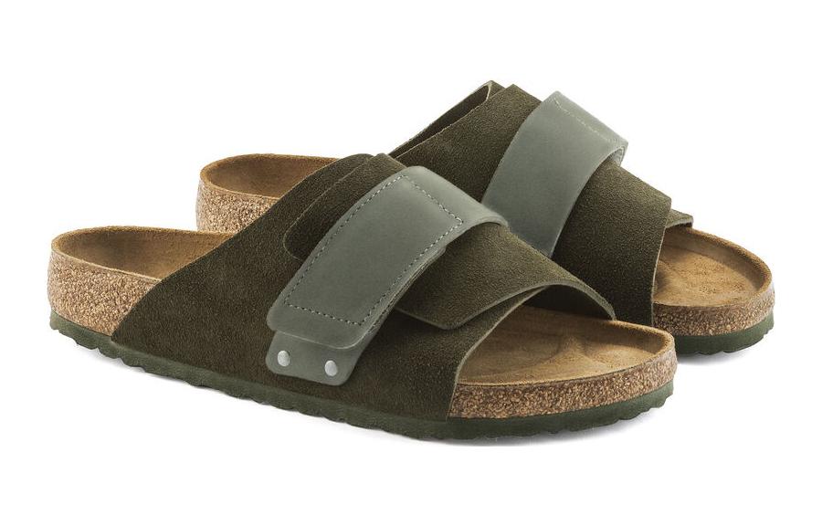 Order Birkenstock 京都 皮革 休閒 時尚涼拖 男款 綠色