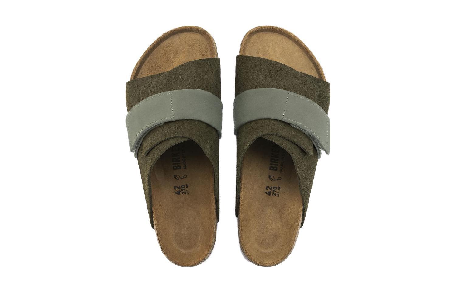 Lookbook Birkenstock 京都 皮革 休閒 時尚涼拖 男款 綠色