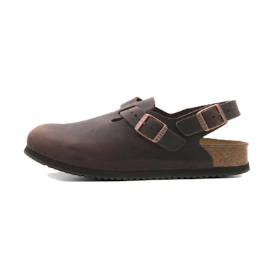 Birkenstock Leather Buckle Shoe 'Dark Brown'