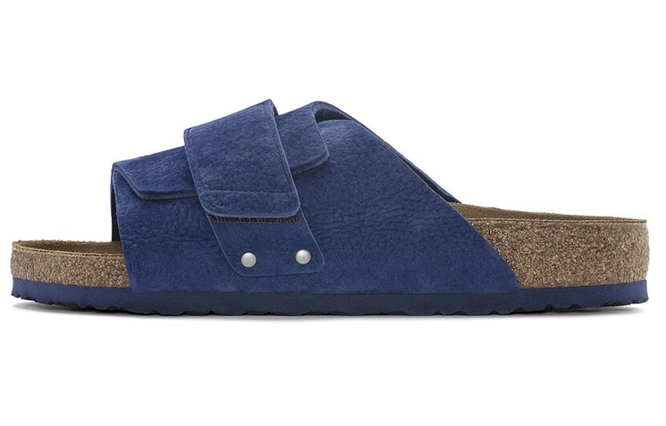 Birkenstock Leather Single Strap Fashion Sandals Men’s Blue Flats 1024501
