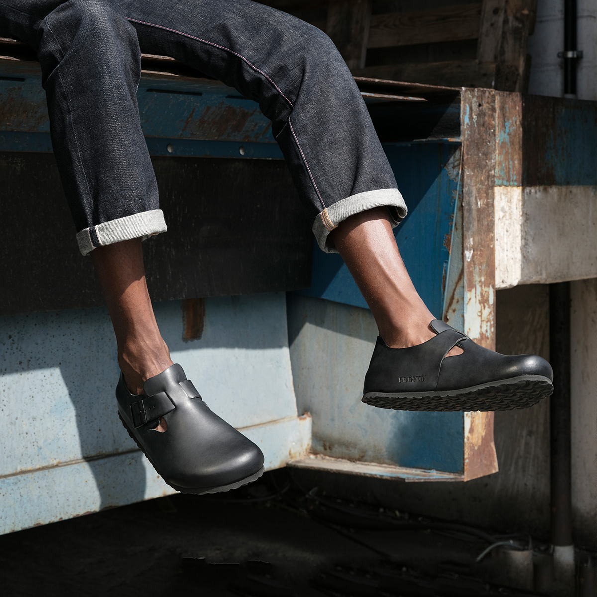 Details for Birkenstock London Oiled Leather ''Zwart'' 166541