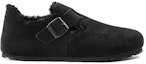Order Birkenstock London Shearling Suede Kulit Narrow Fit Sandal 'Hitam' 1014961