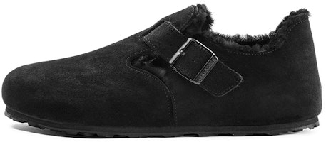 Birkenstock London Shearling Suede Leather 'Black' 1014960 Birkenstock London Shearling Suede Leather 'Black' 1014960