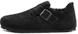 Birkenstock London Shearling Kulit Suede 'Hitam' 1014960