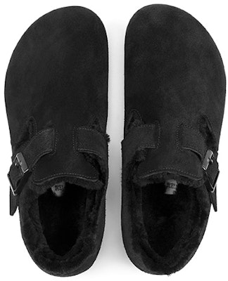 Birkenstock London Shearling Suede Leather 'Black' 1014960 Shop Birkenstock London Shearling Suede Leather 'Black' 1014960
