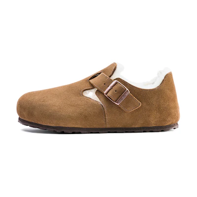Birkenstock London Shearling Suede Leather 'Shearling Tea'
