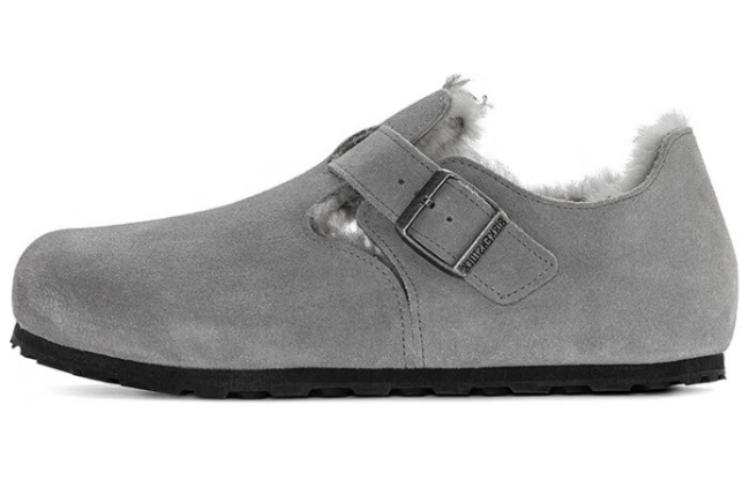 Birkenstock London Shearling Suede Leather 'Whale Grey' 1020581