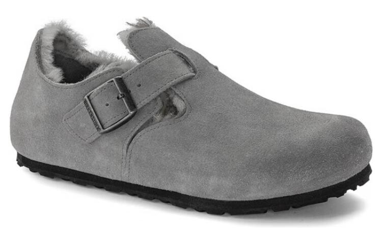 Order Birkenstock London Shearling Suede Leather 'Whale Grey' 1020581