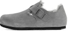 Buy Birkenstock London Shearling Kulit Sempit 'Kelabu Paus' 1020568